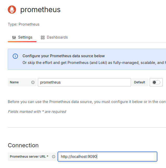 Add Prometheus address in Grafana